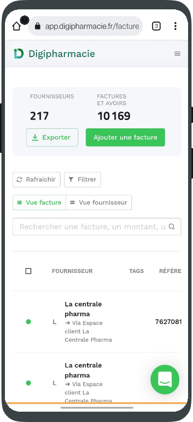 Cliquez sur le bouton "Ajouter une facture"