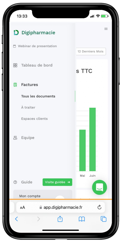 Rendez-vous sur la page "Factures"